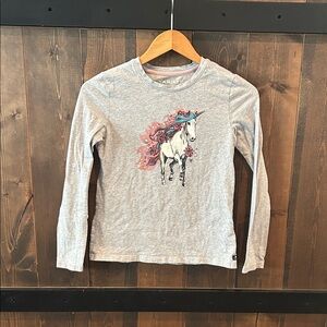 Ariat Gray Long Sleeve Unicorn Tee Girls Size L